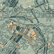  find your way  - seamless streets and roads map pattern, generative ai