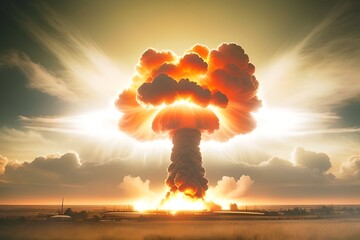 Poster - Nuclear explosion, generative ai