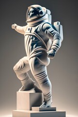 logo of a greek sculpture of an astronaut - generative ai