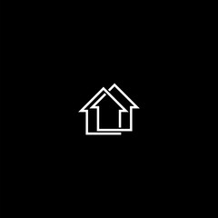 Sticker - Real estate house logo icon isolated on dark background