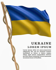 Wall Mural - White Backround Flag Of UKRAINE