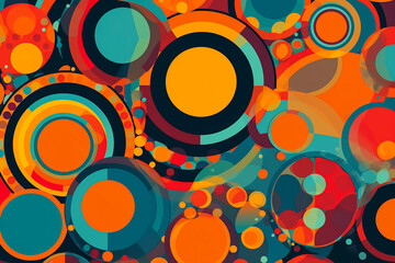 Wall Mural - abstract surreal dreamy wallpaper artwork with circles and dots, created with generative ai