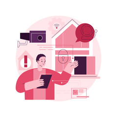 Poster - security systems design abstract concept vector illustration. optimal building security solutions, v