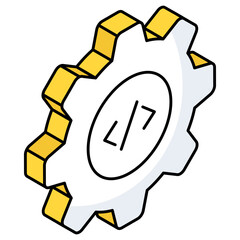 A flat design icon of programming 