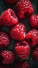 Fresh fruits with droplets of water, background illustration made with Generative AI 