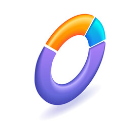 Poster - trending 3d isometric, cartoon illustration. circle diagram. business, financial report, presentatio