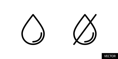 Poster - drop and drop slash, no humidity sign vector icons in line style design for website, app, ui, isolat
