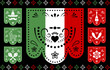 Papel picado tricolor para el 5 de mayo, festividad mexicana con iconos mexicanos	