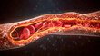blockage of arteries by cholesterol plaques, artery with blood flow obstructed by cholesterol. Generative AI,