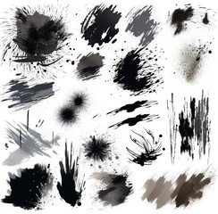 Wall Mural - Brush strokes stock vector, in the style of ephemeral shapes, dark and brooding designer. Generative AI.