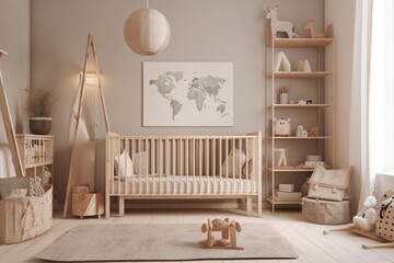 Wall Mural - interior of a child's room with a playpen