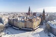Panorama placu Zamkowego w Warszawie. Rysunek ręcznie rysowany na białym tle. Generative AI