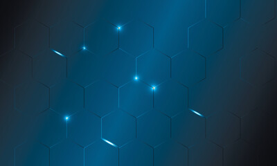 Aufkleber - Light glow blue background. Medical and technology and science concept. Abstract hexagonal pattern. Vector illustration