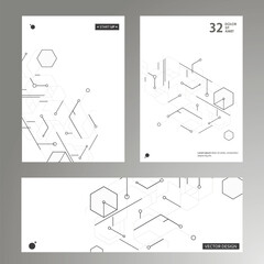 Poster - Vector hexagons pattern. Geometric abstract background with simple hexagonal elements. Medical, technology or science design