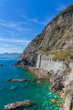 Coastline in Cinque Terre with Via Dell'Amore, Italy
