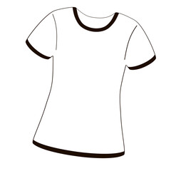 Wall Mural - t-shirt sportswear for women  black and white illustration 