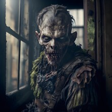 Monstrous Zombie Hyper Realistic Unreal Engine Cinematic Color Grading Portrait Photography Shot On 50mm Lens UltraWide Angle Depth Of Field Hyperdetailed Beautifully Colorcoded Insane Details 