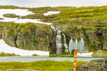 Wall Mural - Viking accessory on nature, Norway