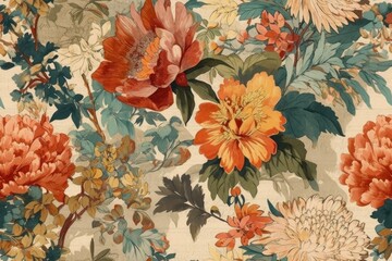 Wall Mural - Floral wallpaper bold contrast and beautiful texture, background. AI generated, human enhanced