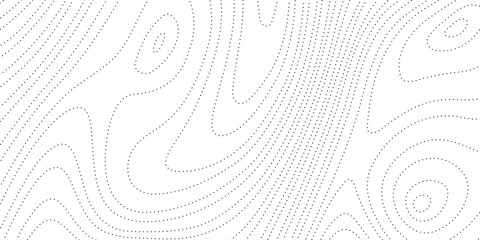 Poster - Dotted wavy lines background. Abstract wave stripes texture. Warped and curved dashed lines wallpaper. Vector minimalistic map design template