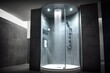 Hot steam shower in bathroom. Photo generative AI
