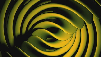Poster - Spreading concentric rings on a bright neon green background. Design. Widening circles with the effect of an optical illusion.