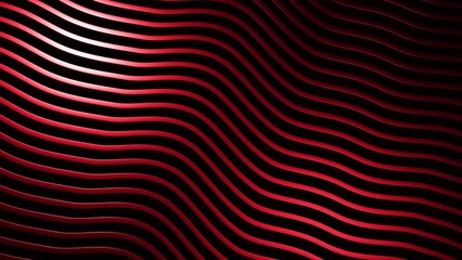 Poster - Curving lines of metallic lines on black background. Design. Psychedelic wavy curves of lines. Lines bend in waves in psychedelic illusion