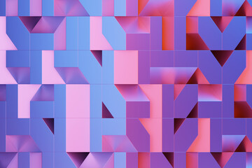 Poster - Pink   polygonal pattern, geometric 3d texture
