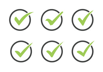 Poster - Enhance your apps and websites with our green check mark buttons, isolated on a transparent background for seamless integration. Vector design for a polished user interface.