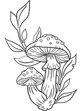 Get Lost In A World Of Enchantment And Wonder With Magical Mushrooms, A Whimsical Coloring Page Featuring An Intricate Illustration Of An Enchanted Mushroom Grove. Let Your Imagination Run Wild.