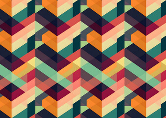  A Mosaic of Abstract Triangles Pattern, rich with dynamic colors and compelling geometric complexity