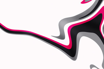 Poster - Abstract background with wavy pink, black and gray lines on a white background