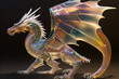 Beautiful translucent dragon. Generative ai.