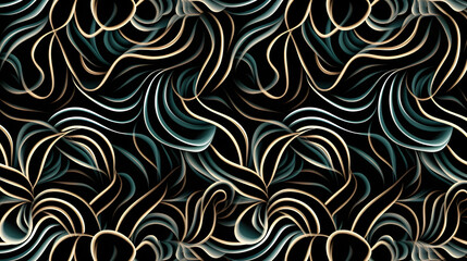 Wall Mural - Swirls seamless pattern, Abstract strips Petals Grid Seamless Pattern, Generative AI