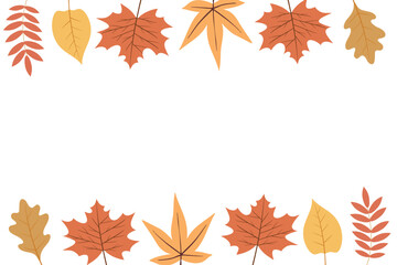 Wall Mural - Falling golden autumn leaves. Vector illustration of a bright colorful autumn background