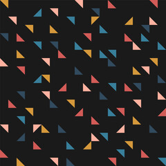 Wall Mural - Seamless pattern with colorful triangles and black background