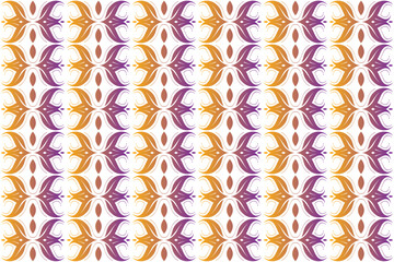 Poster - Seamless wallpaper design. Symmetric orange and purple gradient colors, a while paisleys with ornamental decorative elements. Pattern for fashion or interior. leaf floral pattern with mandala pattern.