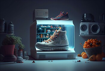 Online shopping, conceptual illustration. Generative AI