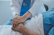 © Sirikarn Rinruesee - Injured patient showing doctor broken wrist and arm with bandage in hospital office or emergency room. Sprain, stress fracture or repetitive strain injury in hand. Nurse helping customer. First aid.