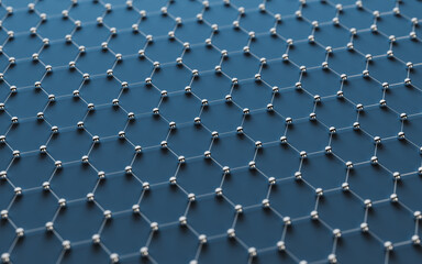 Sticker - Hexagonal structure background, 3d rendering.