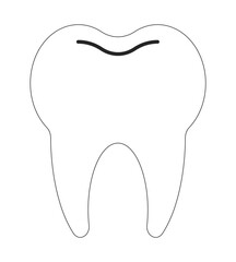 Fototapete - Human tooth flat line black white vector object. Ceramic dental implant. Teeth anatomy. Editable cartoon style icon. Simple isolated outline spot illustration for web graphic design and animation