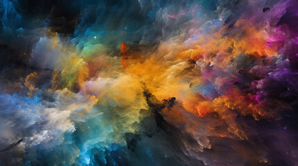 abstract colorful illustration of a nebula. generative ai