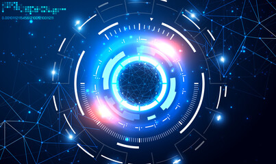 Poster - futuristic sci fi technology background circles digital hi-tech. circle abstract technology digital 