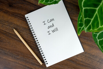 Wall Mural - I can and I will text on note pad