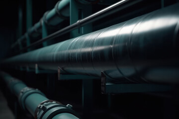 gas industrial pipelines in oil facility. generative ai