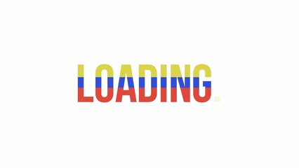 Fototapete - Colors changing loader animation. Yellow blue red. Text message 4K video footage on white background. Colorful loading progress indicator with alpha channel transparency for UI, UX web design
