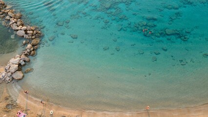 Wall Mural - Aerial view of the sea beach at daytime