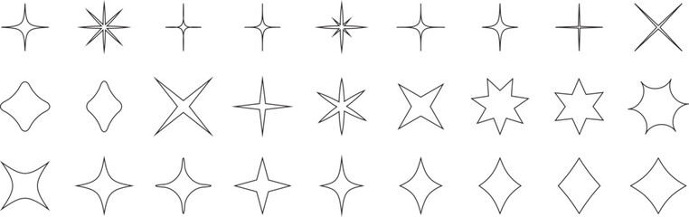 Wall Mural - Sparkle icon vector set. Star icons.