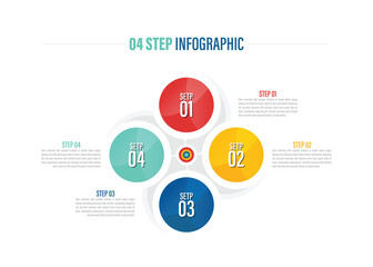 Poster - Pie charts for infographics. Elements with 4 steps, options. four step infographic for design and ppt