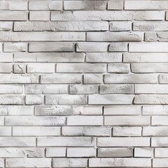 Wall Mural - Old dirty and weathered white brick wall seamless pattern. Grey bricks. Endless texture. AI generative image.